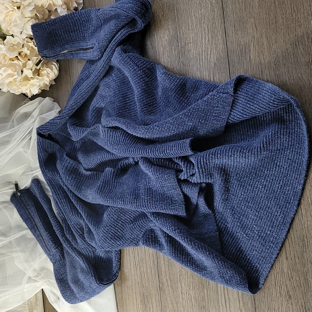 Knit shawl sweater